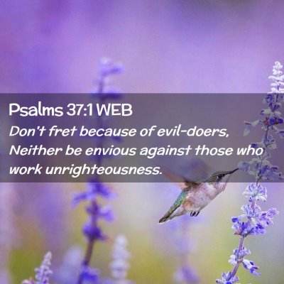 Picture 02 - Psalms 37:1 WEB - Don't fret because of evil-doers, Neither be - Bible Verse Picture