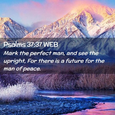 Picture 02 - Psalms 37:37 WEB - Mark the perfect man, and see the upright, For - Bible Verse Picture