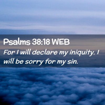 Picture 02 - Psalms 38:18 WEB - For I will declare my iniquity. I will be sorry - Bible Verse Picture