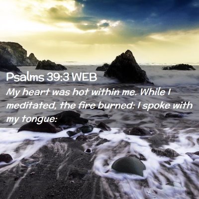 Picture 02 - Psalms 39:3 WEB - My heart was hot within me. While I meditated, - Bible Verse Picture