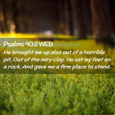 Picture 02 - Psalms 40:2 WEB - He brought me up also out of a horrible pit, Out - Bible Verse Picture
