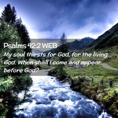 Picture 02 - Psalms 42:2 WEB - My soul thirsts for God, for the living God. When - Bible Verse Picture