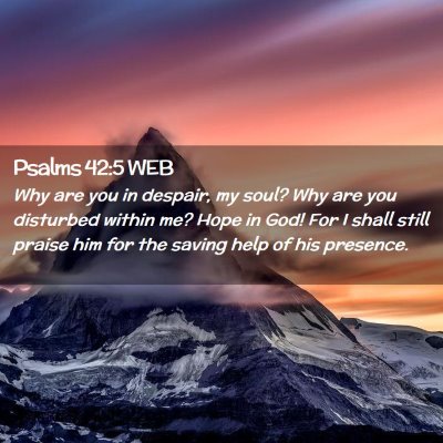 Picture 02 - Psalms 42:5 WEB - Why are you in despair, my soul? Why are you - Bible Verse Picture
