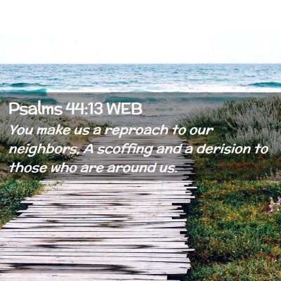 Picture 02 - Psalms 44:13 WEB - You make us a reproach to our neighbors, A - Bible Verse Picture