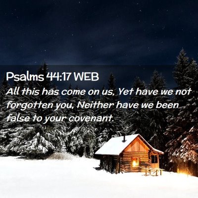 Picture 02 - Psalms 44:17 WEB - All this has come on us, Yet have we not - Bible Verse Picture