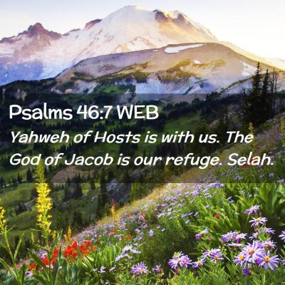 Picture 02 - Psalms 46:7 WEB - Yahweh of Hosts is with us. The God of Jacob is - Bible Verse Picture