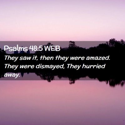 Picture 02 - Psalms 48:5 WEB - They saw it, then they were amazed. They were - Bible Verse Picture