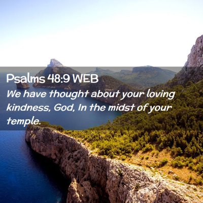 Picture 02 - Psalms 48:9 WEB - We have thought about your loving kindness, God, - Bible Verse Picture