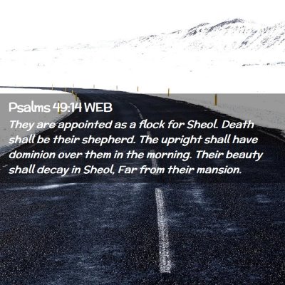 Picture 02 - Psalms 49:14 WEB - They are appointed as a flock for Sheol. Death - Bible Verse Picture