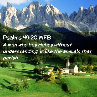 Picture 02 - Psalms 49:20 WEB - A man who has riches without understanding, Is - Bible Verse Picture