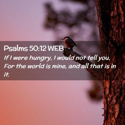 Picture 02 - Psalms 50:12 WEB - If I were hungry, I would not tell you, For the - Bible Verse Picture