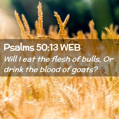 Picture 02 - Psalms 50:13 WEB - Will I eat the flesh of bulls, Or drink the blood - Bible Verse Picture