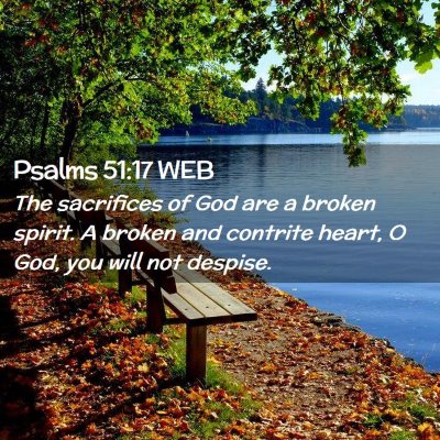 Picture 02 - Psalms 51:17 WEB - The sacrifices of God are a broken spirit. A - Bible Verse Picture