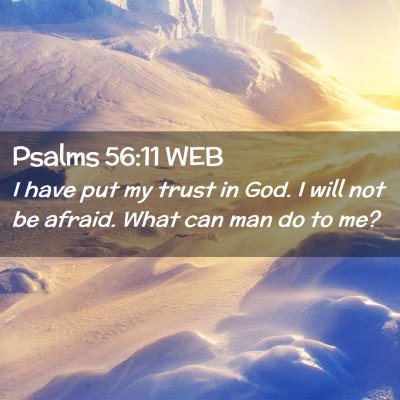 Picture 02 - Psalms 56:11 WEB - I have put my trust in God. I will not be afraid. - Bible Verse Picture