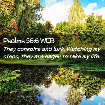 Picture 02 - Psalms 56:6 WEB - They conspire and lurk, Watching my steps, they - Bible Verse Picture