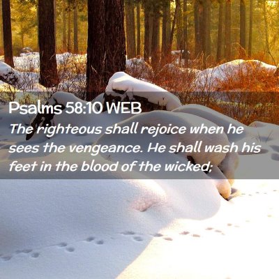 Picture 02 - Psalms 58:10 WEB - The righteous shall rejoice when he sees the - Bible Verse Picture