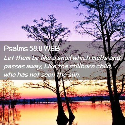 Picture 02 - Psalms 58:8 WEB - Let them be like a snail which melts and passes - Bible Verse Picture