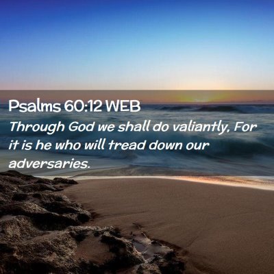 Picture 02 - Psalms 60:12 WEB - Through God we shall do valiantly, For it is he - Bible Verse Picture
