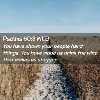 Picture 02 - Psalms 60:3 WEB - You have shown your people hard things. You have - Bible Verse Picture