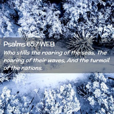 Picture 02 - Psalms 65:7 WEB - Who stills the roaring of the seas, The roaring - Bible Verse Picture