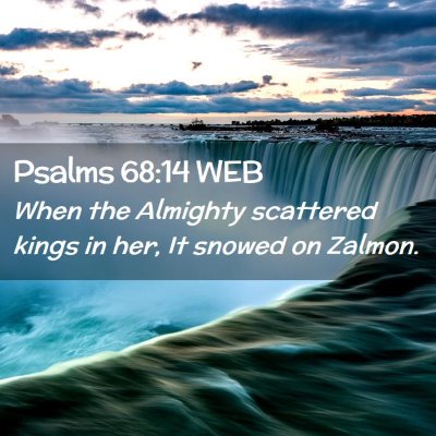 Picture 02 - Psalms 68:14 WEB - When the Almighty scattered kings in her, It - Bible Verse Picture
