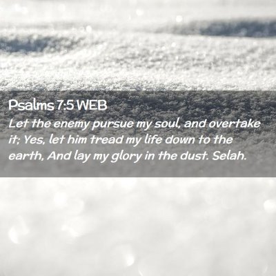 Picture 02 - Psalms 7:5 WEB - Let the enemy pursue my soul, and overtake it; - Bible Verse Picture