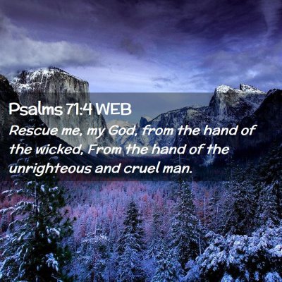 Picture 02 - Psalms 71:4 WEB - Rescue me, my God, from the hand of the wicked, - Bible Verse Picture