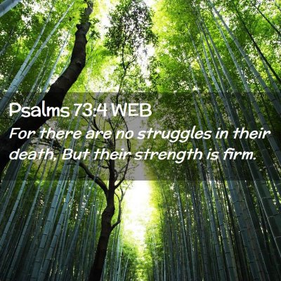 Picture 02 - Psalms 73:4 WEB - For there are no struggles in their death, But - Bible Verse Picture