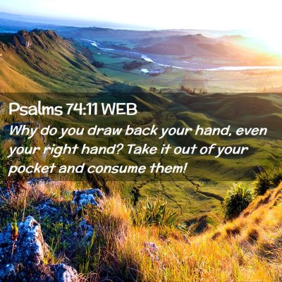 Picture 02 - Psalms 74:11 WEB - Why do you draw back your hand, even your right - Bible Verse Picture