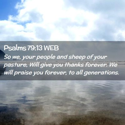 Picture 02 - Psalms 79:13 WEB - So we, your people and sheep of your pasture, - Bible Verse Picture