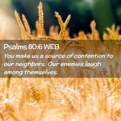 Picture 02 - Psalms 80:6 WEB - You make us a source of contention to our - Bible Verse Picture