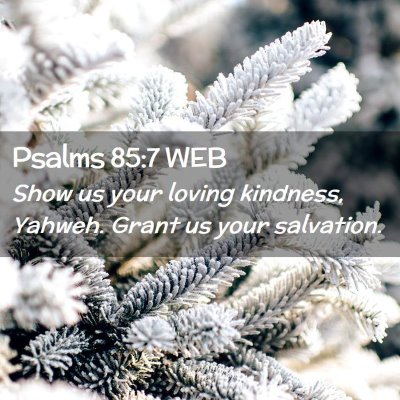 Picture 02 - Psalms 85:7 WEB - Show us your loving kindness, Yahweh. Grant us - Bible Verse Picture