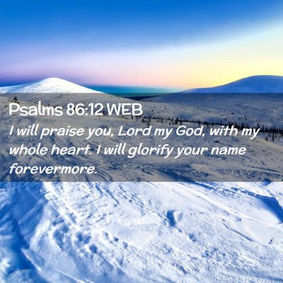 Picture 02 - Psalms 86:12 WEB - I will praise you, Lord my God, with my whole - Bible Verse Picture