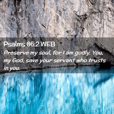 Picture 02 - Psalms 86:2 WEB - Preserve my soul, for I am godly. You, my God, - Bible Verse Picture