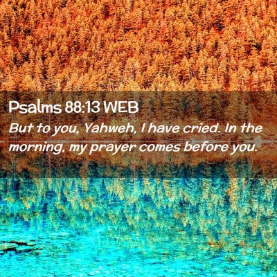 Picture 02 - Psalms 88:13 WEB - But to you, Yahweh, I have cried. In the morning, - Bible Verse Picture