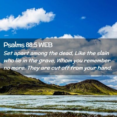 Picture 02 - Psalms 88:5 WEB - Set apart among the dead, Like the slain who lie - Bible Verse Picture