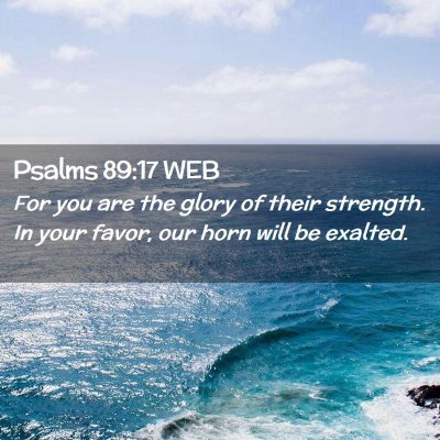Picture 02 - Psalms 89:17 WEB - For you are the glory of their strength. In your - Bible Verse Picture