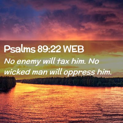 Picture 02 - Psalms 89:22 WEB - No enemy will tax him. No wicked man will oppress - Bible Verse Picture