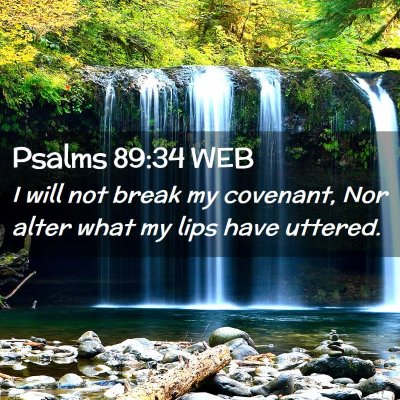 Picture 02 - Psalms 89:34 WEB - I will not break my covenant, Nor alter what my - Bible Verse Picture