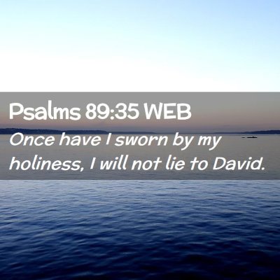 Picture 02 - Psalms 89:35 WEB - Once have I sworn by my holiness, I will not lie - Bible Verse Picture
