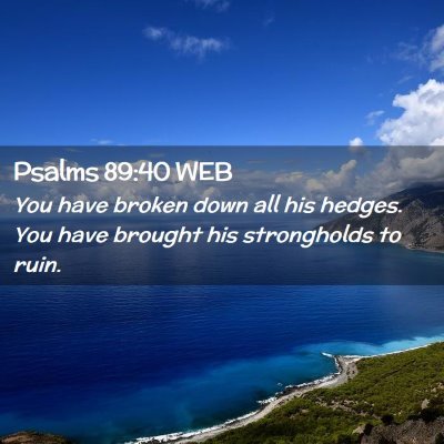 Picture 02 - Psalms 89:40 WEB - You have broken down all his hedges. You have - Bible Verse Picture