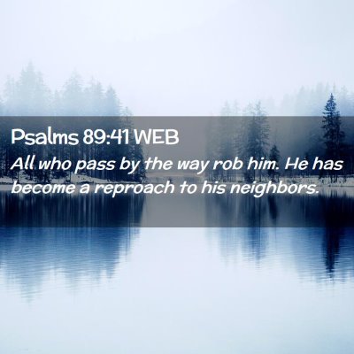 Picture 02 - Psalms 89:41 WEB - All who pass by the way rob him. He has become a - Bible Verse Picture