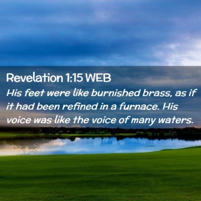 Picture 02 - Revelation 1:15 WEB - His feet were like burnished brass, as if it had - Bible Verse Picture