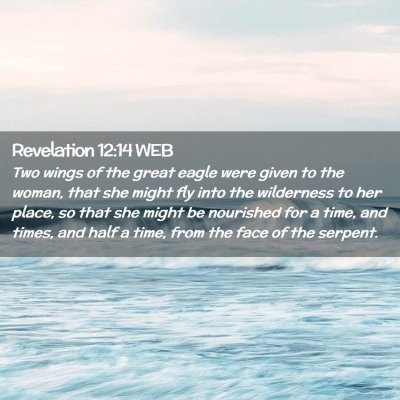 Picture 02 - Revelation 12:14 WEB - Two wings of the great eagle were given to the - Bible Verse Picture