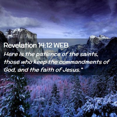Picture 02 - Revelation 14:12 WEB - Here is the patience of the saints, those who - Bible Verse Picture