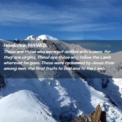 Picture 02 - Revelation 14:4 WEB - These are those who were not defiled with women, - Bible Verse Picture