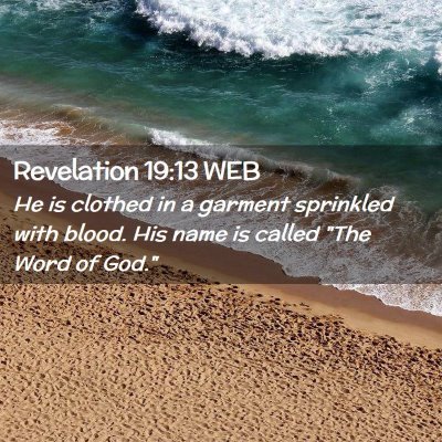 Picture 02 - Revelation 19:13 WEB - He is clothed in a garment sprinkled with blood. - Bible Verse Picture