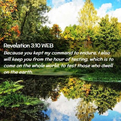 Picture 02 - Revelation 3:10 WEB - Because you kept my command to endure, I also - Bible Verse Picture