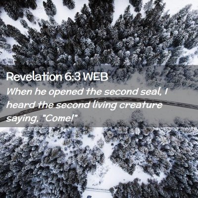 Picture 02 - Revelation 6:3 WEB - When he opened the second seal, I heard the - Bible Verse Picture