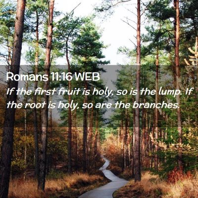Picture 02 - Romans 11:16 WEB - If the first fruit is holy, so is the lump. If - Bible Verse Picture